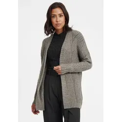 OXMO Strickjacke OXClea Cardigan in Ajour-Strickmuster grau S
