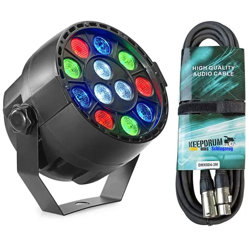 Stagg Discolicht Stagg SLT-ECOPAR XS-2 LED Scheinwerfer mit DMX Kabel 3m, Spot, LED RGBW, Rot