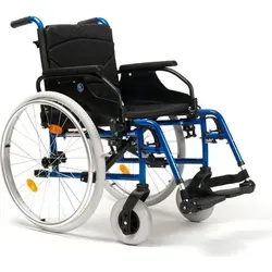 FabaCare Rollstuhl D200-V, Leichtgewicht Faltrollstuhl, vieles Einstellbar, faltbar, Premium Transportrollstuhl, Sitzbreite 48 cm