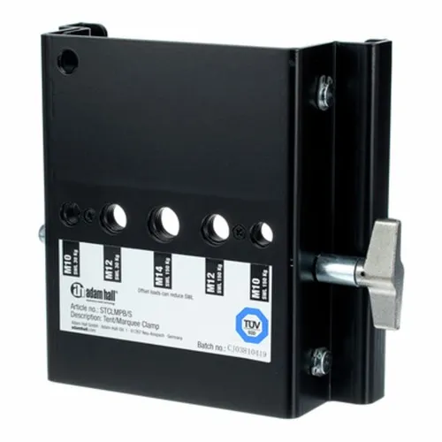 Adam Hall Accessories TENTCLAMP B - Verstellbare Zeltklammer, schwarz - Zubehör für Lichttechnik, ideal für die sichere Montage von Equipment an Zeltträgern mit einfacher Einstellung und hoher Belastbarkeit bis 150 kg.