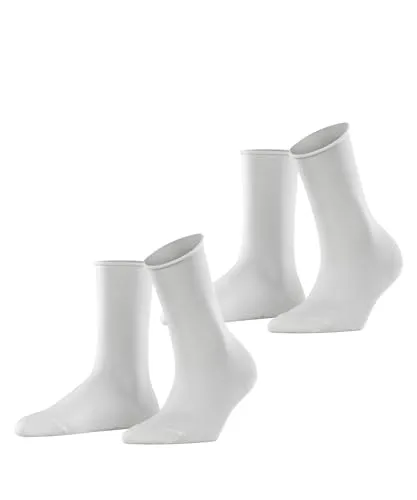 ESPRIT Damen Socken Basic Pure Multipack W So Baumwolle einfarbig 2 Paar, Weiß White 2000, 35-38