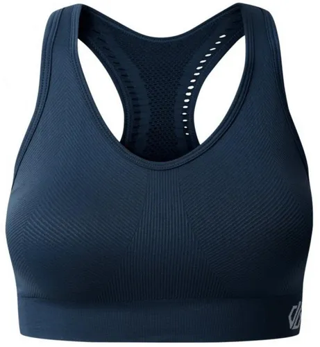 Dare2b React Sport-BH Mittlerer Halt Blau M für Frauen - Der Dare2b React Sport-BH bietet mittleren Halt und außergewöhnlichen Komfort für aktive Frauen. Ideal für Fitness, Yoga und mehr. Genießen Sie Bewegungsfreiheit dank innovativer SeamSmart Technologie!