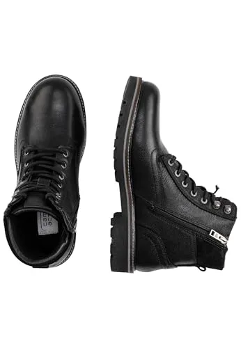 camel active Herren Melbourne Boot aus echtem Leder Schwarz - Bequeme Wanderschuhe für Männer - Wanderschuhe aus hochwertigem Echtleder für optimalen Tragekomfort und robusten Schutz. Mit herausnehmbarer Innensohle und wasserabweisenden Eigenschaften, ideal für Outdoor-Abenteuer.