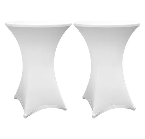 Lumaland Stehtischhusse Stehtisch Husse Tischbezug Deko Sektempfang, 2er Set schwarz, weiß, grau 70-75cm & 80-85cm