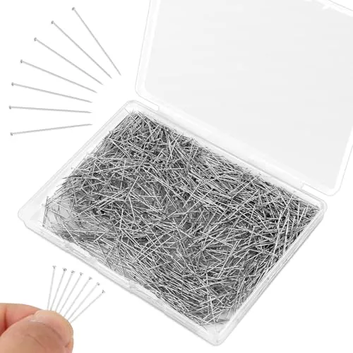 stück Stecknadeln Ohne Kopf, 26 X 0,6mm Edelstahl Pinnadeln in Box, Feine Pinnnadeln Gerade Pins Robuste Langlebige Stecknadeln Lang, Stecknadeln Nähen für Schmuck Herstellung Nähen Handwerk 2000