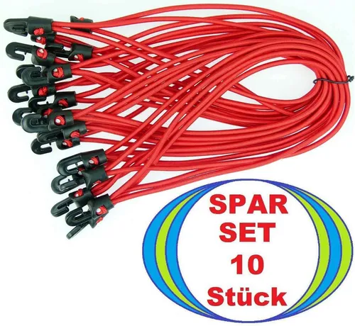 10x Zelt Planen Spanner 25 cm ROT mit Haken Planenspanner Spann Gummi Spannfix