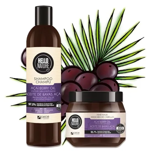 P-Beauty Naturkosmetik Acai Haarpflege Set Shampoo & Haarmaske - Bio, Vegan, ohne Silikone - Intensive Pflege & Repair - Haarpflege für trockenes, strapaziertes & coloriertes Haar