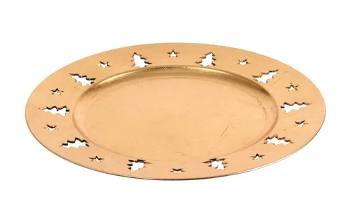 BURI Dekoteller Weihnachtsteller 33cm in gold von BURI