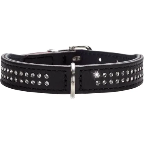 HUNTER DIAMOND PETIT Halsband für kleine Hunde - Weiteres Autozubehör, aus weichem Rindnappaleder mit Strasssteinchen, leicht und trendy in frischen Farben, ideal für kleine Hunde, Made in Germany.