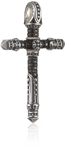 Thomas Sabo Unisex-Anhänger PE396-051-11 - Kreuzförmiger Anhänger aus Sterling-Silber 925 mit schwarzen und synthetischen Zirkonia, perfekt für einen rebellischen Look.