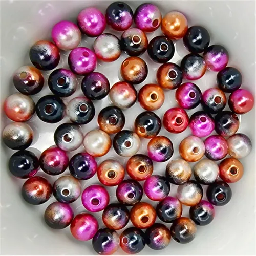 Wachsperlen10 mm Kinder Armband Acryl zum Basteln Perlen Bunt Schmuck Deko Loch