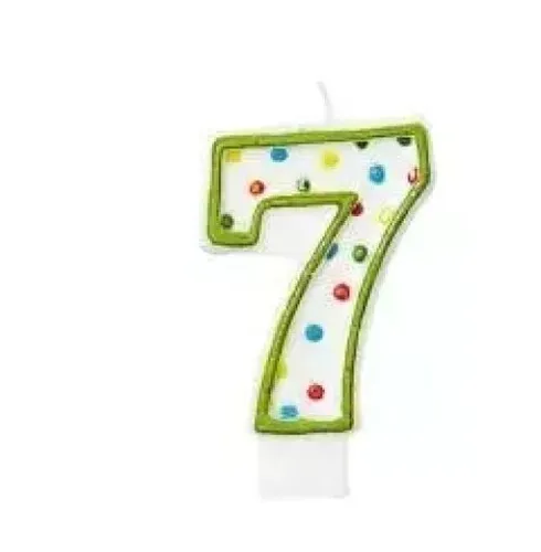 Świeczka cyferka 7 kropki 7,6cm Amscan 13051419356