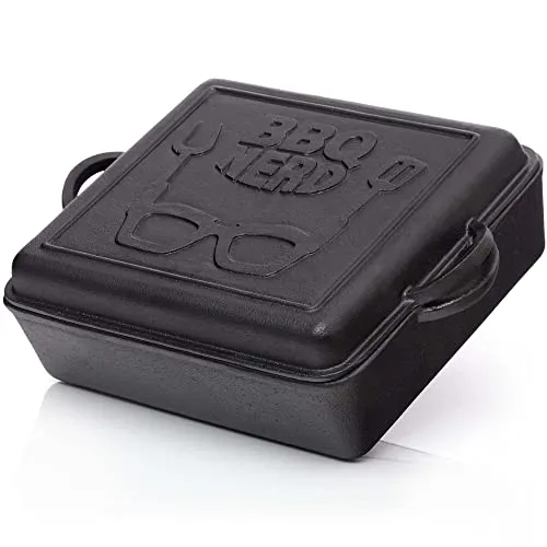 BBQ Nerd Dutch-Oven, 10,8L, Schwarz, Gusseisen für Grill & Camping