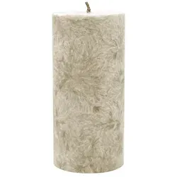 Stumpenkerze aus Stearin, Taupe, 64/135 mm, 100% pflanzlicher Wachs, KERZENFARM HAHN, Brenndauer ca. 41h