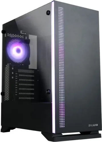 Zalman S5 Black, Midi Tower, PC, Schwarz, ATX, micro ATX, Mini-ITX, Kunststoff, Stahl, Gehärtetes Glas, Blau, Grün, Rot
