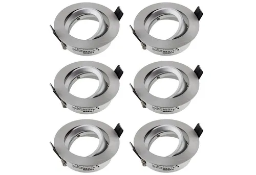 SEBSON Einbaurahmen Alu schwenkbar mit GU10 Fassung - Eleganter Einbaurahmen aus gebürstetem Aluminium, schwenkbar bis 40° für optimale Lichtakzentuierung. Ideal für moderne Deckeninstallationen.