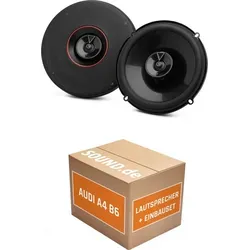 JUST SOUND JBL Club3 64 Einbauset für Audi A4 B6 - Komplettset für Audi A4 B6 (2000-2004) mit JBL Club3 64 Lautsprechern. Hoher Wirkungsgrad und einfacher Einbau dank Adapterringen und -steckern für besten Sound.
