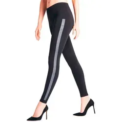 FALKE Damen Leggings Clean Intensity W Le - Blickdicht und Glitzer - Sportliche Leggings mit rutschfestem Sitz und Glitzerstreifen, ideal für Ballett und Freizeit. Blickdicht, elastisch und bequem für optimalen Tragekomfort.