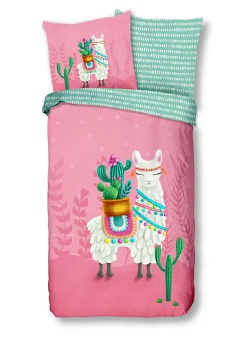 good morning Bettwäsche Baumwolle, Renforcé, 2 teilig, verspieltes Lama, pink - Bettwäsche-Sets aus 100% Baumwolle, atmungsaktiv und feuchtigkeitsregulierend für erholsamen Schlaf. Mit praktischem Reißverschluss und eleganter Haptik, bei 40°C waschbar und trocknergeeignet.
