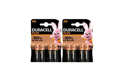 Duracell AA-Plus Alkaline (2 Blisterpackungen mit je 4 Batterien), 8 AA-Batterien 8 x