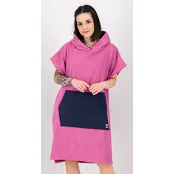 DEPROC ACTIVE Badeponcho PARLEE BEACH für Damen, Gr. S (36/38), rosa - Sportlicher Badeponcho aus 100% Baumwolle Walkfrottier mit großer Kängurutasche und Innentasche für nasse Badesachen – ideal für Strand und Schwimmbad.