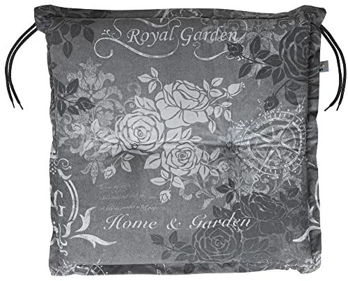 Kettler Polen KETTtex 2384 Sitzkissen Hocker Bali grau Rosen Royal Garden 50x50x7 cm Sitzpolster