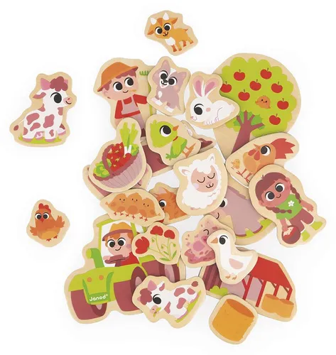 Janod Magneten Bauernhof Holzspielzeug