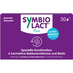 Symbio Lact Plus 30 ST - Nahrungsergänzungsmittel mit Biotin und Milchsäure bildenden Bakterien, unterstützt die Erhaltung normaler Schleimhäute, laktose- und glutenfrei.