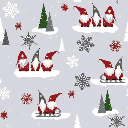 Doppelmoppel Weihnachtsstoff Wichtel Baumwollstoff Weihnachten Zwerg grau | 14,90 EUR/m