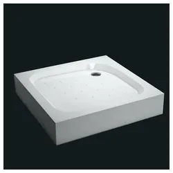 Fischer und Adamek Duschwanne Duschtasse Duschwanne Acryl 14 cm mit FüÃe Schürze Quadrat WeiÃ 80 cm x 14 cm x 80 cm