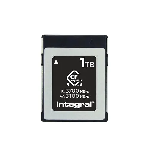 Integral Studio Grade CFexpress 4.0 Typ B 1TB Speicherkarte - Speicherkarten mit ultraschnellen 3700 MB/s Lesegeschwindigkeit und 3100 MB/s Schreibgeschwindigkeit, ideal für hochauflösende Videos in 4K, 6K und 8K.