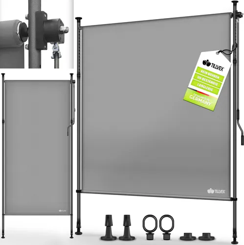 tillvex Klemmmarkise – Wetterfester Sichtschutz für Balkon und Terrasse