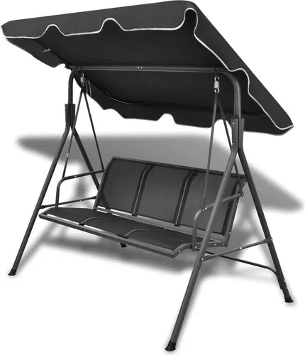 The Living Store Hollywoodschaukel mit Dach Schwarz