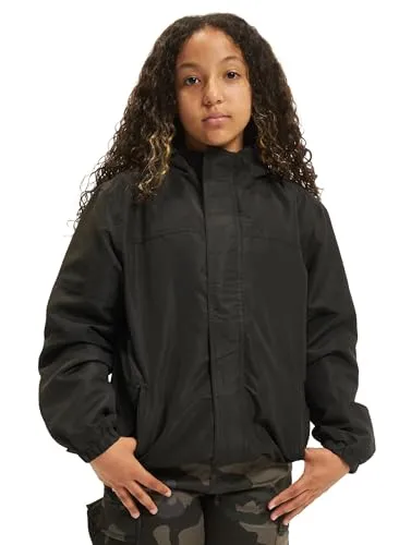 Brandit Kids Summer Frontzip Windbreak - Schwarz, Größe S 122 - Funktionsjacke für Kids & Teens, wind- und wasserabweisend mit atmungsaktivem Mesh-Innenfutter und praktischen Reißverschlusstaschen für optimale Funktionalität.
