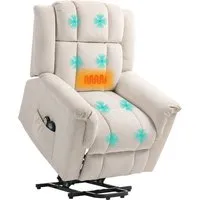 Homcom Relaxsessel Beige - Komfortabler Massage Sessel - Sessel mit wohltuender Massage- und Wärmefunktion, ideal für entspannende Momente zu Hause. Fördert Ihre Autonomie und steigert Ihre Wohnqualität.