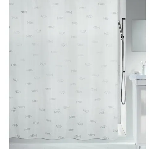 spirella Duschvorhang KOS 240 cm – Fische Motiv in weiß von Spirella