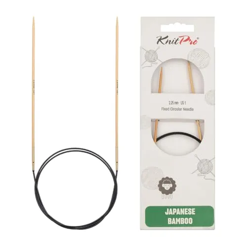 KnitPro K22222 Rundstricknadel, Bamboo, Braun, 60 cm x 2.25 mm