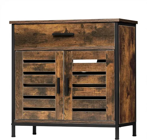 EUGAD Waschbeckenunterschrank mit 2 Türen in braun von Eugad