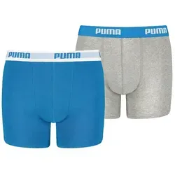 PUMA Unisex Kinder Boxershorts Basic, Blue / Grey, 140