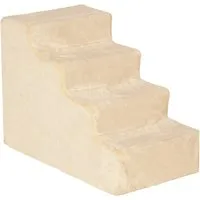 PawHut Haustiertreppe Spanplatte, Plüsch - Sonstiger Hundebedarf - Ideal für Haustiere, um sicher und bequem ihren Lieblingsplatz zu erreichen, mit rückenfreundlichen breiten Stufen und weichem Flanellmaterial.