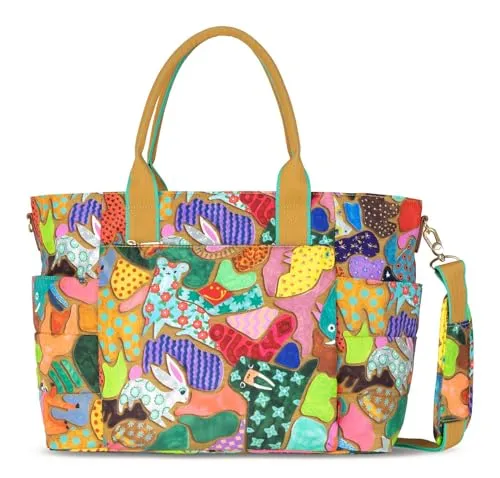 Oilily Bebe Wickeltasche Animalily Multicolor - Bunte Wickeltasche mit großem Fassungsvermögen und durchdachten Fächern, ideal für aktive Eltern. Maße: 39 x 29 x 16 cm.