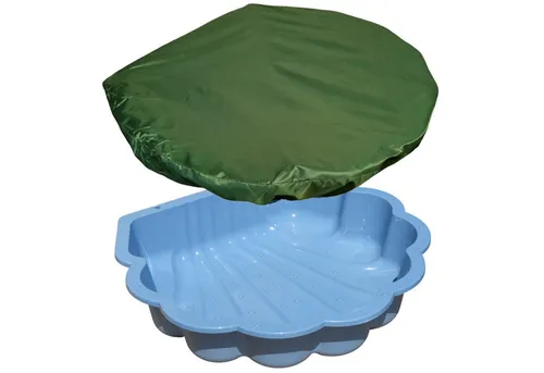 TikTakToo Sandkasten Wasser- und Sandmuschel (2-tlg) - Blau - Sandkasten in Form einer Muschel, ideal für kreative Spielstunden im Freien, fördert die motorischen Fähigkeiten von Kindern ab 18 Monaten.