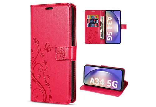 betterfon Handyhülle Handytasche für Samsung Galaxy A34 5G Klapphülle, Bookstyle-Hülle: Magnetverschluss 3 Kartenfächer & Standfunktion