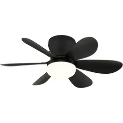 Deckenventilator mit Fernbedienung und LED-Licht schwarz 51cm