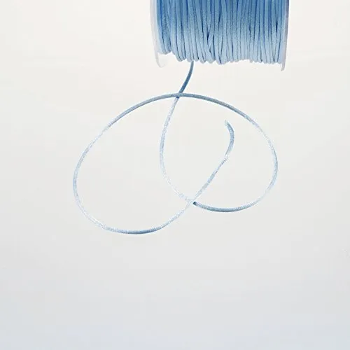 Deko AS GmbH Seidenkordel hellblau - 2 mm Breite auf 100 m Rolle - 29031 501-R 002