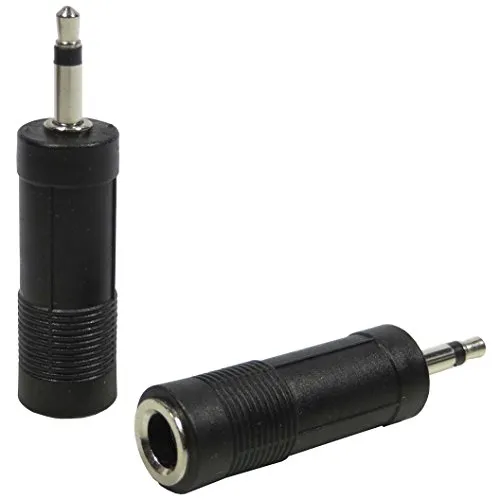 keepdrum ADA072 Klinken-Adapter Mono 6,35mm Buchse zu 3,5mm Miniklinke Stecker 2 STÜCK
