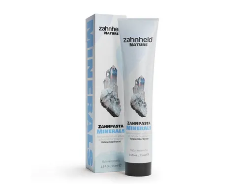 Zahnheld Zahnpasta Minerals vegane Zahncreme für starken Zahnschmelz mit Fluorid, remineralisert den Zahnschmelz, schützt die Zähne, natürlich und vegan