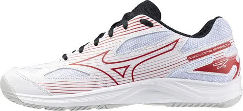 Mizuno Cyclone Speed 4 Volleyballschuhe Weiß EU 44 1/2 - Hallenschuhe mit leichtem Design, reaktionsfreudiger Zwischensohle und optimaler Stabilität für Volleyballspieler. Ideal für maximale Flexibilität und Grip auf dem Spielfeld.