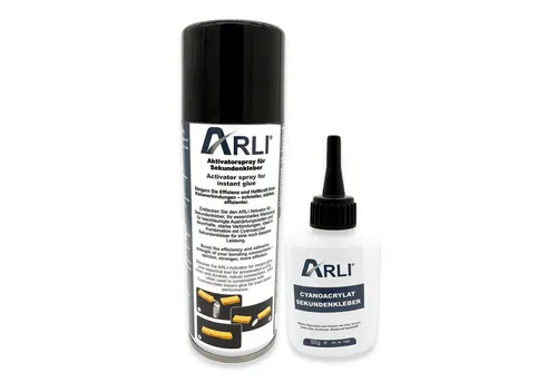ARLI Montagekleber Sekundenkleber 50g mit Aktivator 200ml Universal, (1-tlg), Cyanacrylat Kleber Schnell trocknender Klebstoff