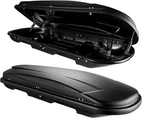 VDP Dachbox für Volkswagen Tiguan (5Türer) 2007-2016, abschließbar - Gepäckträger mit 400L abschließbarer Dachbox VDP JUXT400 und robusten Alu-Dachträgern, ideal für sicheres Reisen und zusätzlichen Stauraum.